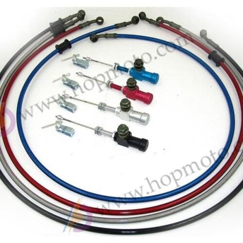 1200mm Colorful Motorcycle Hydraulic Reinforced Brake Or Clutch Oil Hose Line With master cylinder rod efficient transfer pump