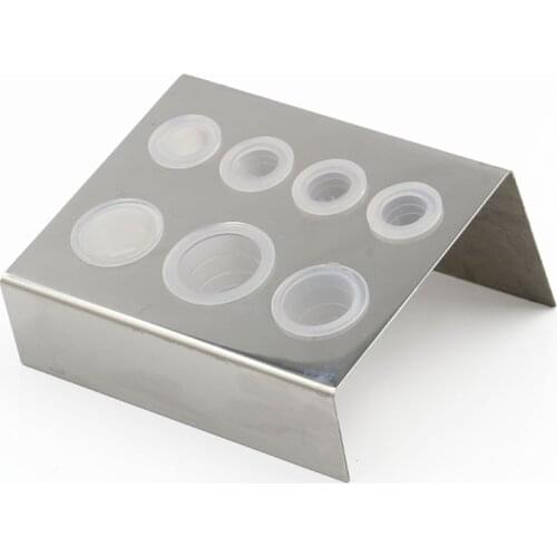 2PCS 7 Holes Tattoo Ink Cup Holder Pigment Container Stand Tattoo Accessories Supplies Stainless Steel tattoo permanent makeup