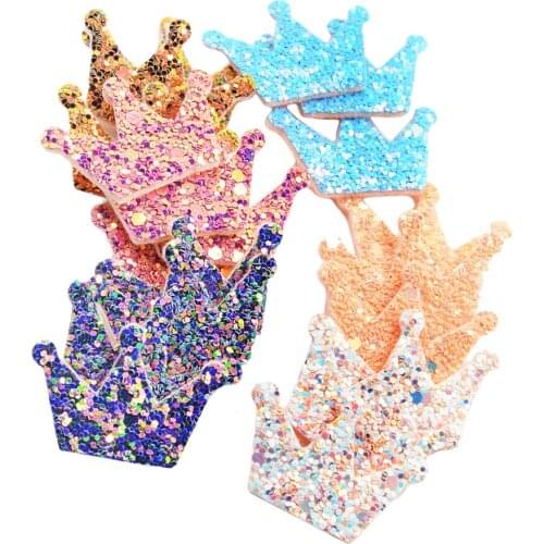 20x Mixed Felt Crown W Sequin Appliques Embellishment Craft For Card Making