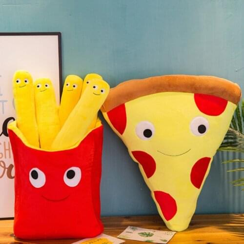 30cm Chips Pizza Plush Food Creative Realistic Cartoon Plush Food French Fries Toy Soft Stuffed Doll Sofa Pillow Photo Props