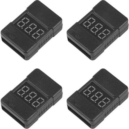 4Pcs Lipo Battery Checker Low Voltage Buzzer Alarm 100DB With LED Display For RC Lipo Life Limn Li-Ion Battery