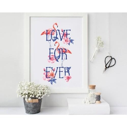 Watercolor Pink Flamingo Poster Canvas Painting Home Decor , Flamingo Wall Pictures Art Prints Bedroom Tropical Decoration