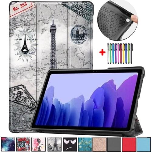 PU Leather Funda For Samsung Galaxy Tab A7 Case 2020 10.4 inch Tablet SM-T500 T505 Print TPU Coque For Samsung Tab A7 2020 Cover