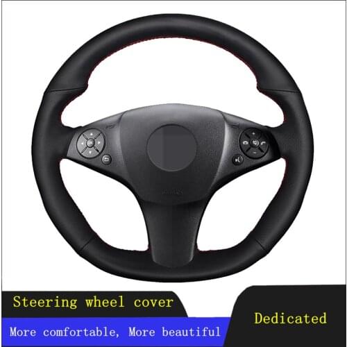 Car Steering Wheel Cover Black Genuine Leather For Mercedes Benz C63 AMG W204 CLS-Class CLS C219 W212 C207 E63 R197 SL R230