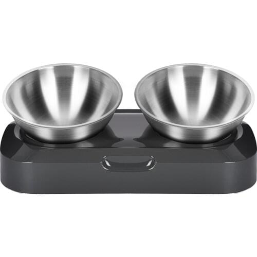 Cat Bowl Feeders Stainless Steel Dog Feeder Food and Water Bowls Elevated Raised Nonslip Pet Feeding Dishes for Kitten Cats Dogs