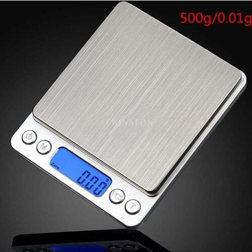 DHL 50PCS Brand New 500g X 0.01g Digital Pocket Scale 500g/0.01 Jewelry Weight Scale 50pcs/Lot