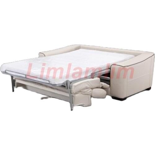 Linlamlim Living Room Sofa bed real genuine leather sofas salon couch puff asiento muebles de sala canape 1+2+3 L sofa set cama