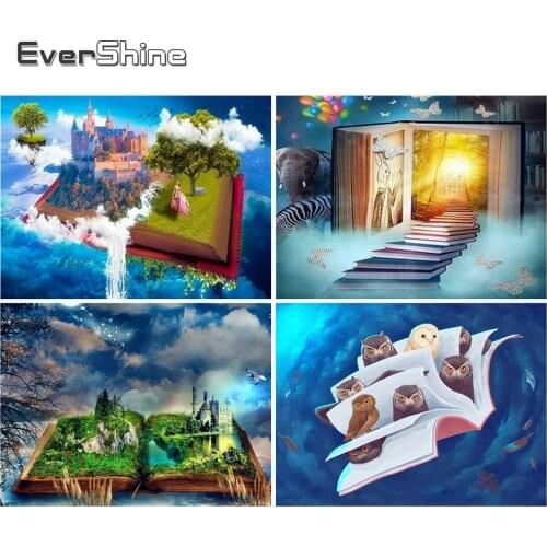 EverShine Diamond Mosaic Landscape Bead Embroidery Handicrafts Diamond Painting Waterfall Needlework Mosaic Book Decor Gift