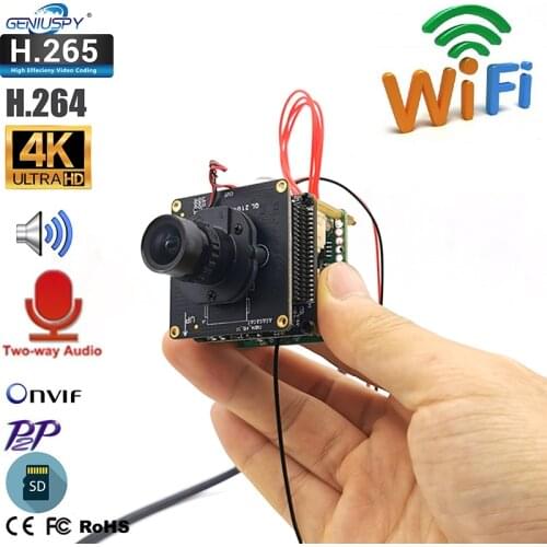 H.265 8MP 4K Starlight Wireless IP Camera Module Human Detection Wifi Network Camera Board Two way Audio TF Card Slot Onvif RTSP