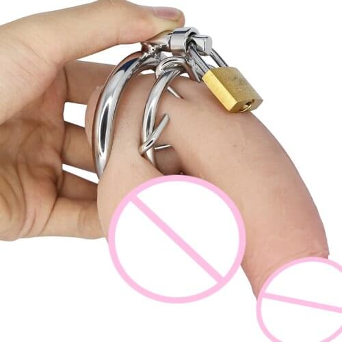 Stainless Steel Chastity Cage Cock Cage Spikes Lock Ring Penis Sleeve Delay Ejaculation BDSM Sex Toys For Men