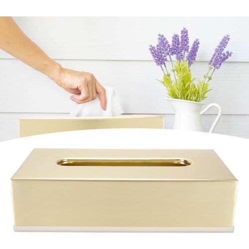Napkin Tissue Box Cover Tissue Box Innovative Rectangular 304 Stainless Steel Napkin Paper Holder Container Gold Tissue Holder