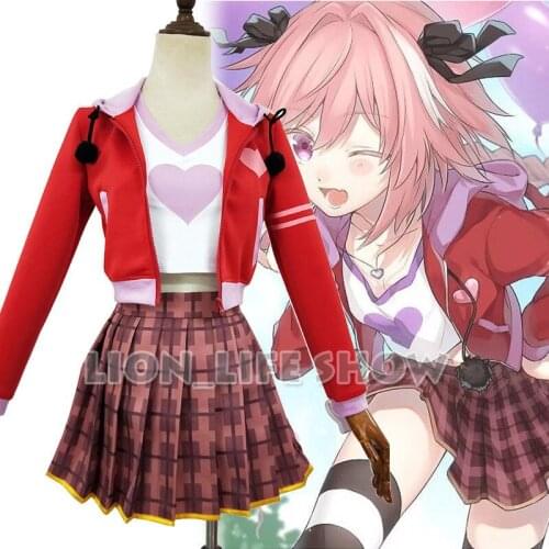 Fate Apocrypha FGO Astolfo Cosplay Costume Daily Wearing Outfit uniform Set