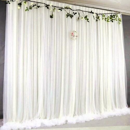 Ivory Tulle Chiffon Backdrop for Bridal Shower Wedding Ceremony Backdrops Curtains Newborn Baby Shower Backdrop Photo Booth