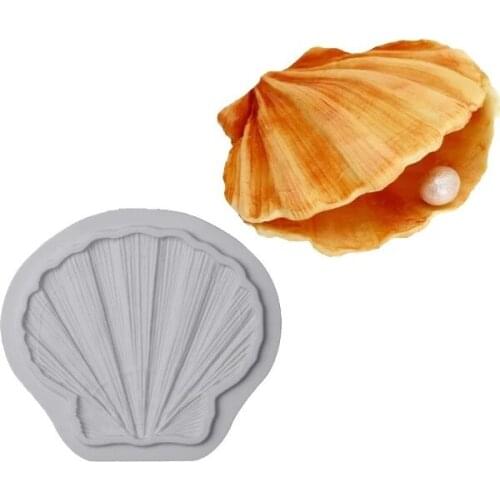 KUXSE Clam Shell Silicone Mold DIY Fondant Cake Decorating Tools Chocolate Gumpaste Mold Sugarcrafts Baking Tools