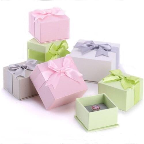 3color Square jewelry organizer box Engagement Ring For Earrings Necklace Bracelet Display Gift Box Holder Green Pink Gray