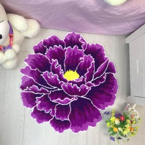 Hot Sales Flower Rug Flocking Nation Wind Peony Living Room Bedroom Shower Room Onal Water-absorption Non-slip Carpet Home Mats
