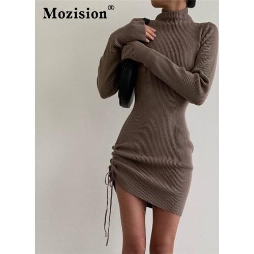 Модные вязаные платья Mozision China At AliExpress