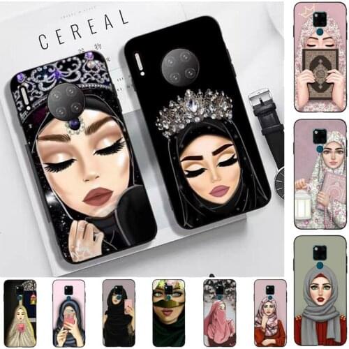 Muslim Islamic Arabic Hijab Face Gril Eyes Koran Phone Case for Huawei Mate 20 10 9 40 30 lite pro X Nova 2 3i 7se