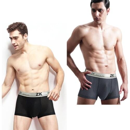 Q Ice Silk Mens Underwear Men Boxer Shorts Quick Dry Male Panties Shorts Underwear Boxer Shorts Cotton Solid Underpants
