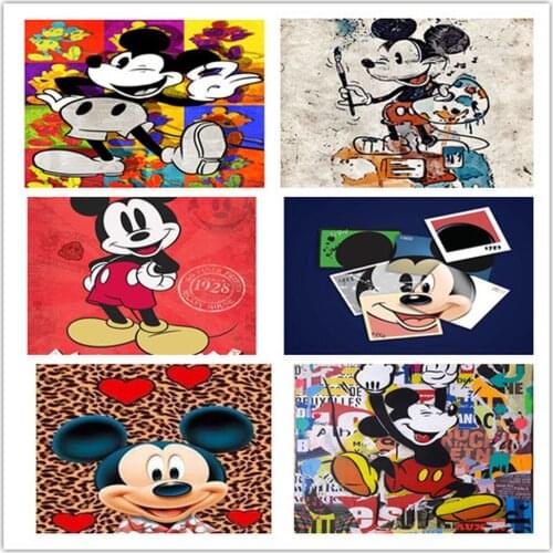 Disney Graffiti Art Mickey Mouse Donald Duck Diamond Painting Cross Stitch Kits Embroidery Full Mosaic Rhinestone for Home Decor