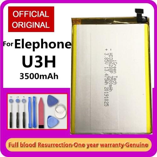 New Original Elephone U3H Phone Battery 3500mah 3.8V Helio P70 Octa Core Smartphone 6.53"for Elephone U3H Smart Phone +Tracking