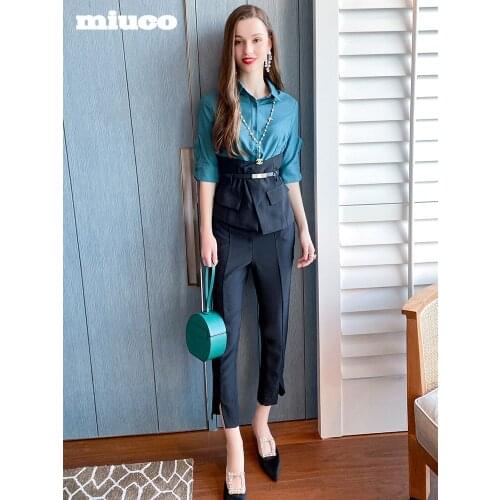 Commute OL Style slim fashion versatile casual pants split leg pants womens wear 2021 Spring new High Quality Top Quality