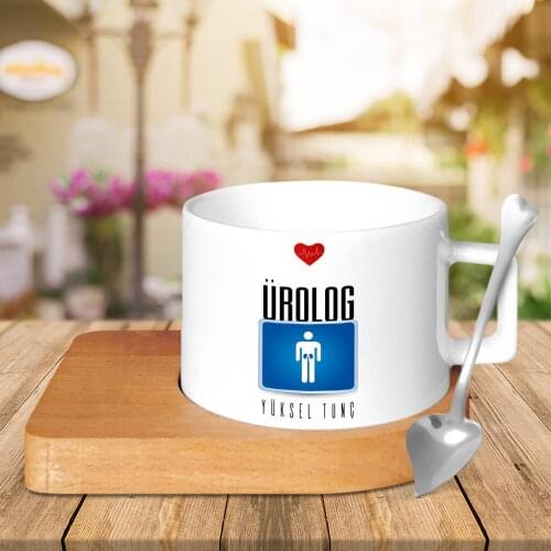 Personalized Professional Urologist Wood Altlıklı Ceramic Cup