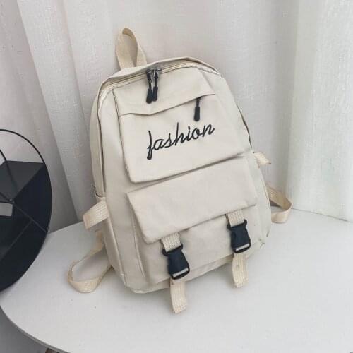 Casual Canvas Female Backpack Fashion Letters Printing Preppy Style Student School Bags Women Large Capacity Travel Knapsacks
