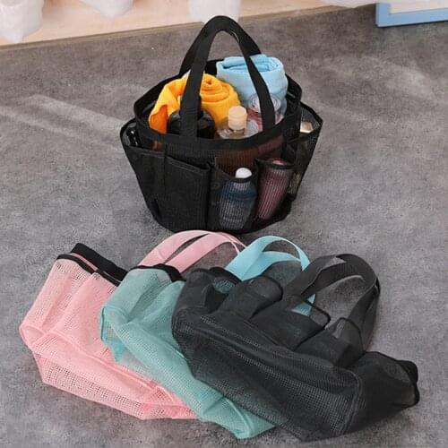 Mesh Bag Handbags Shower Caddy Portable For College Dorm Large Bathroom Tote Bag Durable With 8 Pockets