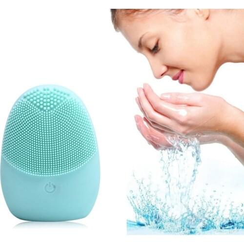 Facial Cleaning Brush Electric Face Washing Massage Brush Deep Pore Cleaning Exfoliating Waterproof Silicone Facial Brush