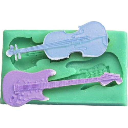 DIY Guitar Silicone Mold Cake Decorating Tools Fondant Cake Decorating Tools Soap Mold Chocolate Mold Candy Bar Cupcake FM826
