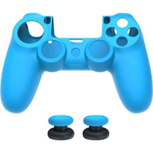 Y1AE Controller Silicone Case Cover Skin Protector Protective Housing Shell with Joystick Thumb Grips Compatible with PS4