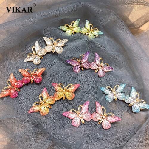 VIKAR Girls Cute Butterfly Hairpin Barrettes For Women Shiny Colorful Hair Clip Headdress Fashion Hair Accessories Headpiece