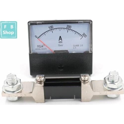 1Set DH-670/CQ-670 300A DC Analog Amp Panel Meter Current Ammeter With Shunt