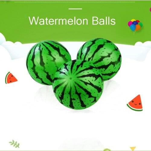 1PCS Simulation Watermelon Rubber Ball Creative Inflatable Ball Beach Pool Play Parent-child Interactive Educational Toy As Gift