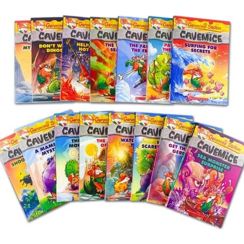 15 Books Geronimo Stilton Cavemice Picture Book Children Reading Book Young-adult Novel English Comic Story For Age 5-12 Livros