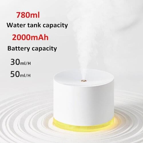 2000mAh Battery Air Humidifier 780ml Wireless Humidificador Aromatherapy Desktop Portable Diffuser Home Air Purifier Mist Maker