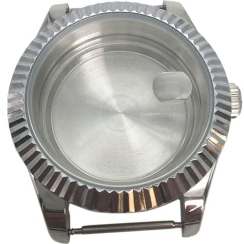 40mm Case Sapphire Glass Steel Watch Case Fit Mingzhu DG2813/5833 Auto Movement Back Transparent Glass