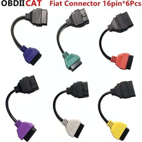 6PCS/SET High Quality for fiatecuscan OBD2 Connector Diagnostic Cable For Fiat ECU Scan MultiECUScan Cable for Fiat