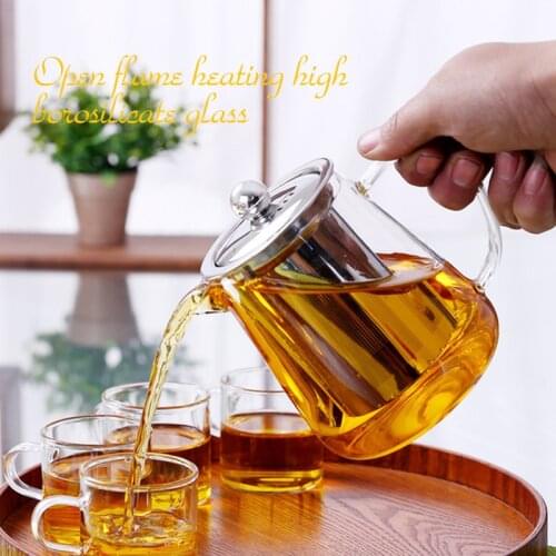 450-950ML Tea Infuser Pot Heat-resistant Glass Teapot Cup with Filter Flower Tea Pot Oolong Puer Kettle Glass Coffee Tea Pot