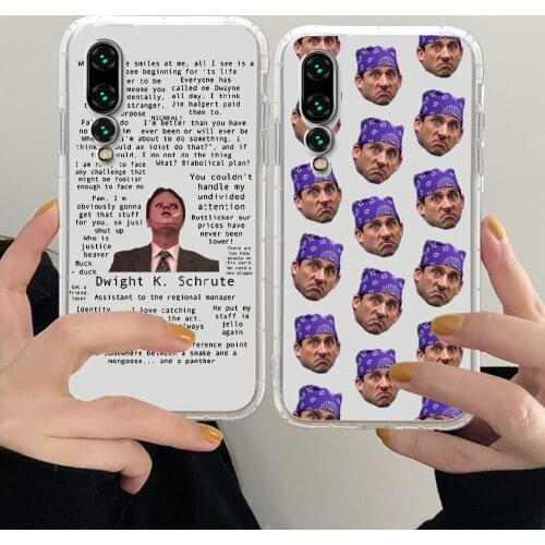 TV The Office Phone Case For Huawei P Mate P10 P20 P30 P40 10 20 Smart Z Pro Lite 2019 transparent 3D bumper art hoesjes fashion