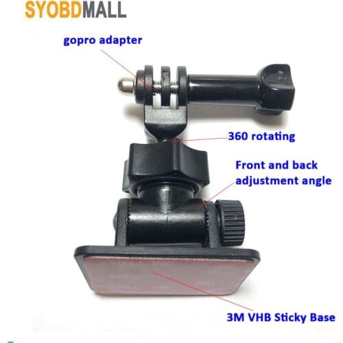 Multi-angle Adjustment Car Windshield 3M VHB Sticky Base DVR GPS Holders Long Screw for GoPro Camera Special Accessories Bracket