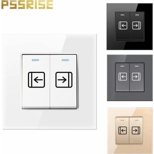 16A 2 Gang Türklingel schalter Wand Schalter Push-taste Schalter G11 Licht Schalter Luxus Kristall Gehärtetem Glas Panel materia