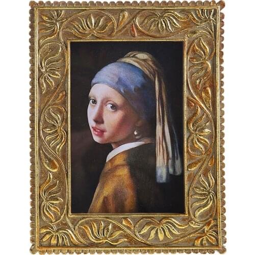 6 Inch Retro Carving Resin Photo Frame Living Room Ornaments