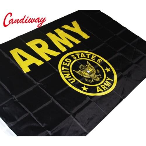 90*150cm US Army Seal Crest Black and Gold Flag 3'x5' Banner Brass Grommets Premium United States Festival/Home Decoration