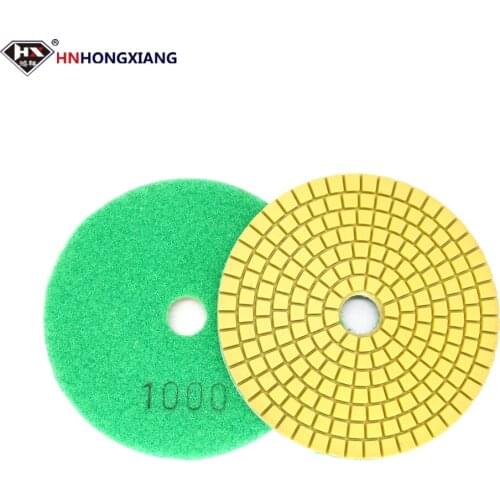 HNHONGXIANG 4IN Diamond Polishing Pads 5Pcs Wet Grinding Discs Set for Granite, Marble, Ceramic, Cobblestone, Vitrified Brick