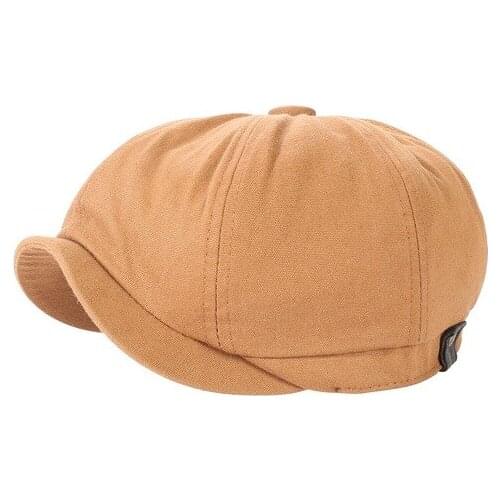 British Style Newsboy Cap Men Cotton Ascot Cap Beckham Khaki Male Spring Summer Vintage Brand New Octagonal Flat Cap