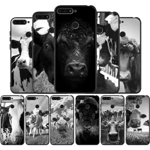Cow High Quality Classic Black TPU Silicone Soft Phone Case For Honor 8X 9 8 10 20 30 Lite Pro MATE 9 10 20 30 Pro Lite