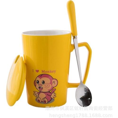 Creative Cute Mug 350ml Cat Kitty Ceramic Mugs Cup Tea Cup Milk Coffee Cup Cartoon Kitten / Totoro Mug Home Office Gift Box Cup