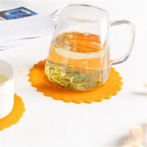 50psc Round Heat Resistant Silicone Mat Drink Cup Coasters Non-slip Pot Holder Table Placemat Kitchen Accessories